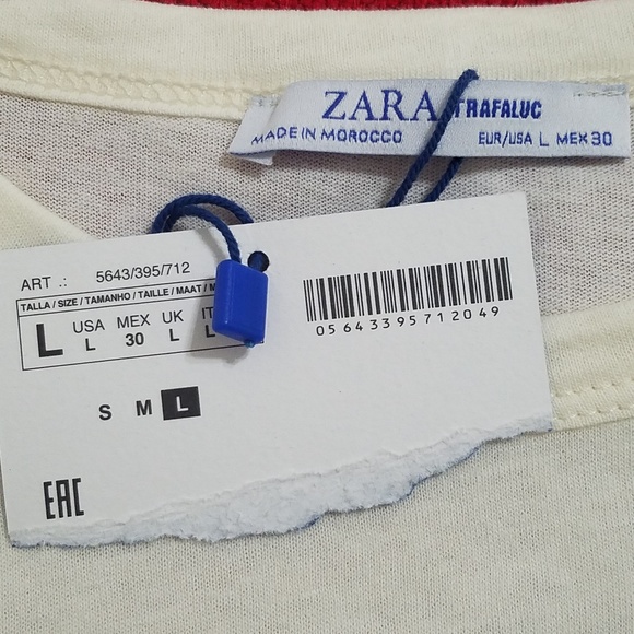 ZARA 'Dressed for a Fashion Show' white short sleeve graphic tee sz.Lg. - Picture 7 of 7